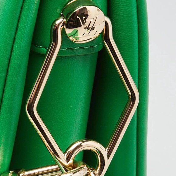 Louis Vuitton Green/White Monogram Embossed Lambskin Leather Match Coussin PM... - Picture 6 of 12